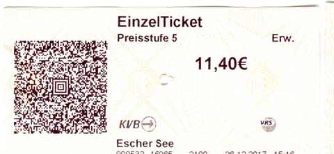 Ticket Koeln-Esch